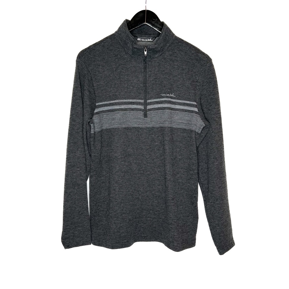 Travis Mathew Sweater Half Zip Long Sleeve Gray Sweater